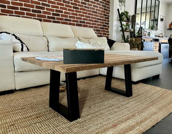 Pied trapèze épais inversé pour table basse
