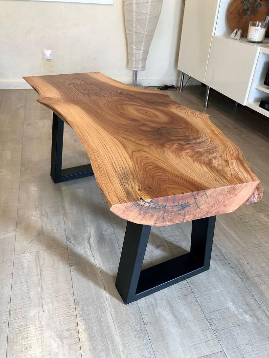 Table basse industriel bois et acier
