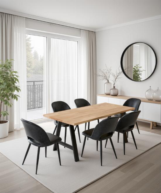 Table à manger 6 personnes avec pied A