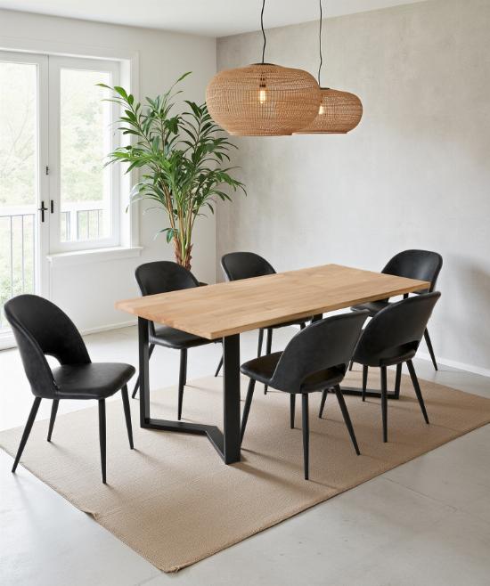 Table à manger 6 personnes avec pied M