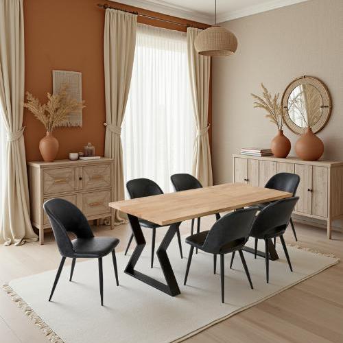 Table à manger 6 personnes en chêne massif | La Fabrique des Pieds