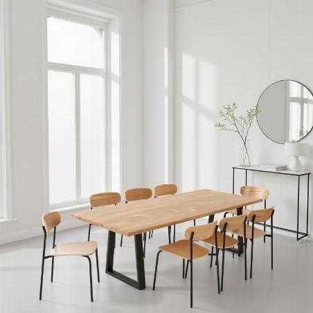 table à manger 8 personnes avec pieds trapèze épais inversé