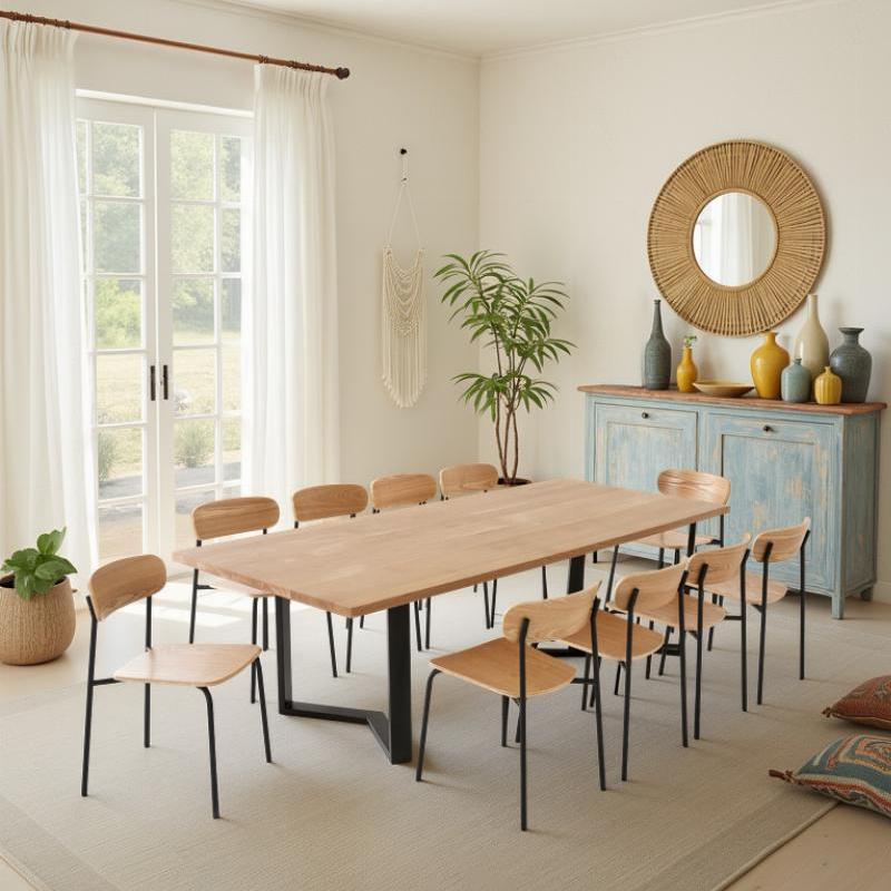 table à manger 10 personnes avec pieds M