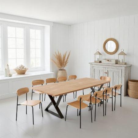 table à manger 10 personnes avec pieds sablier destructure