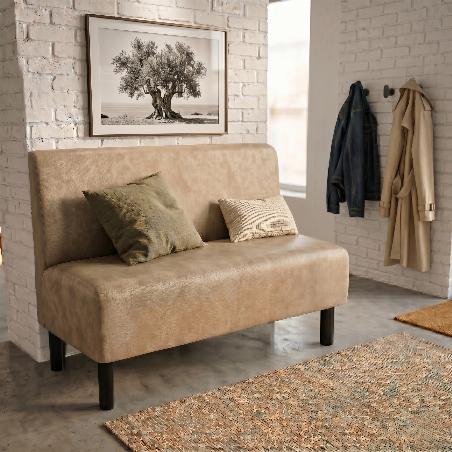 Banquette en simili cuir dossier sans sur piqure 