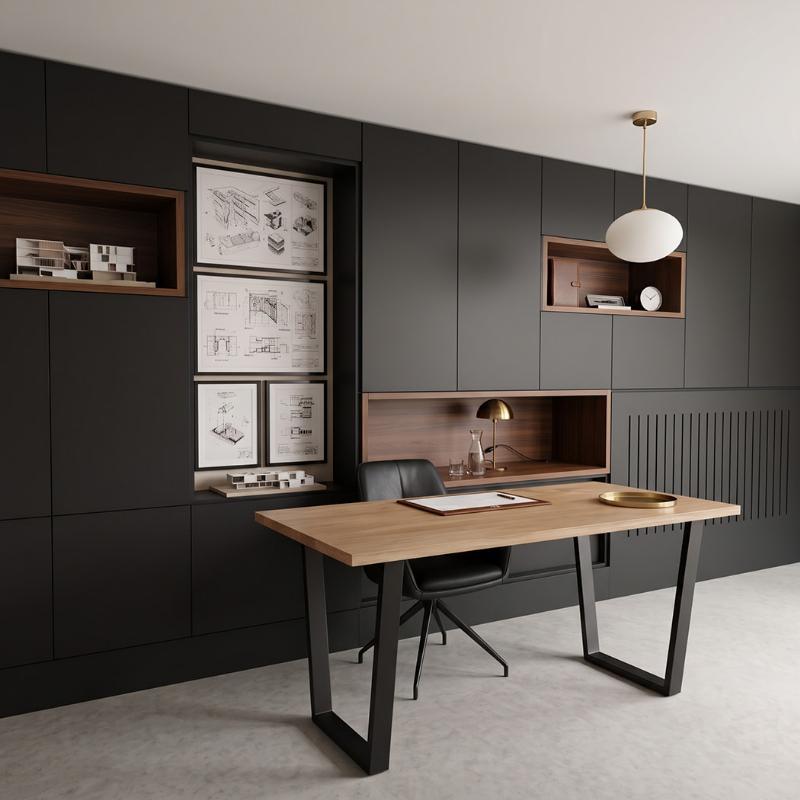 Bureau de réunion avec pied trapèze épais