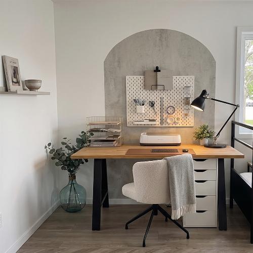Bureau individuel en chêne massif 180x80 cm - design pied en A