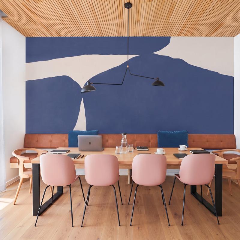Table de réunion avec pied rectangle épais