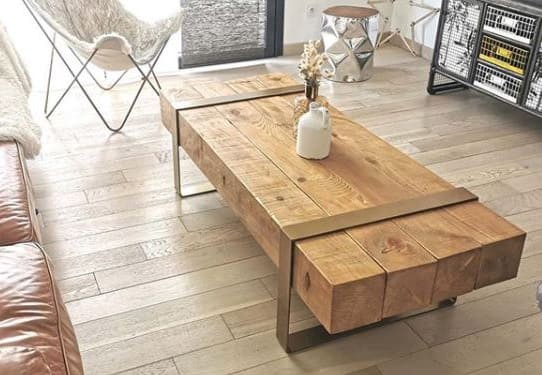 Make a coffee table with beams